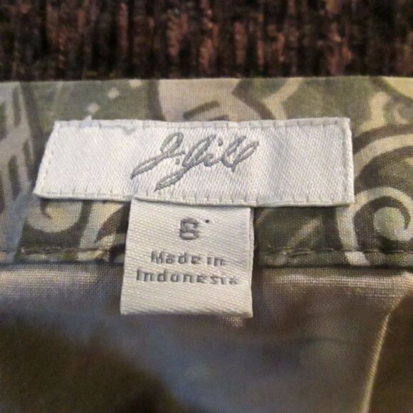 J.Jill Women's Floral Zip Closure Lined Skirt Sz 8 - Picture 3 of 4